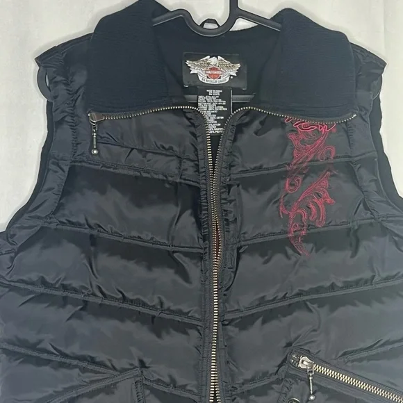 Harley Davidson Puffer Vest Biker Riding Vest Size S - Picture 9 of 11